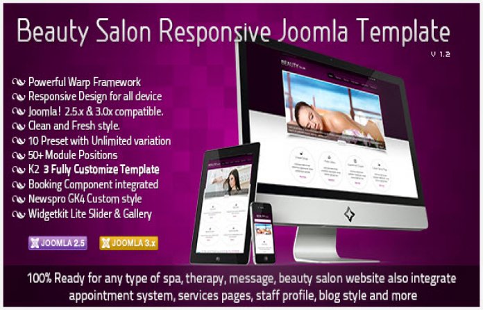 Beauty Salon Responsive Joomla Template